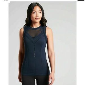 Athleta Oxygen Two-Tone Tank Navy Size XS NWT.